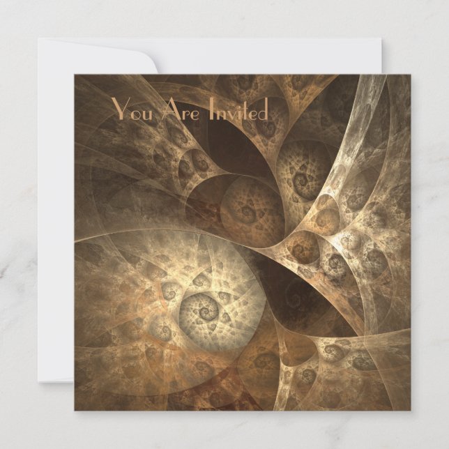 Convites O partido do Fractal da canela & do gengibre (Frente)