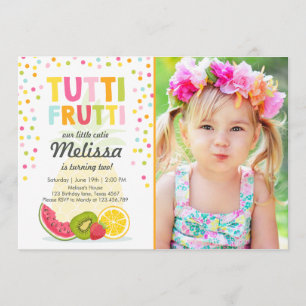 Convites O partido do frutti de Tutti convida o aniversári