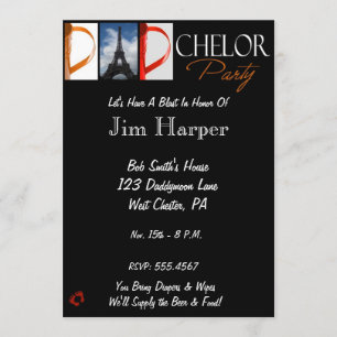 Convites O partido do Pai-chelor convida na fotografia do