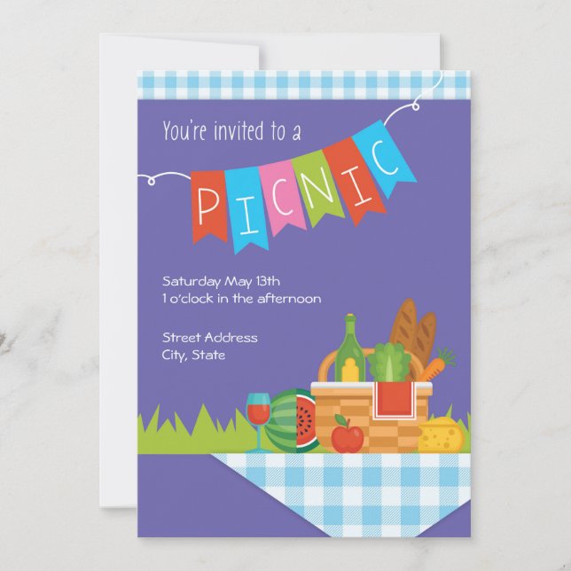 Convites O partido do piquenique convida (Frente)