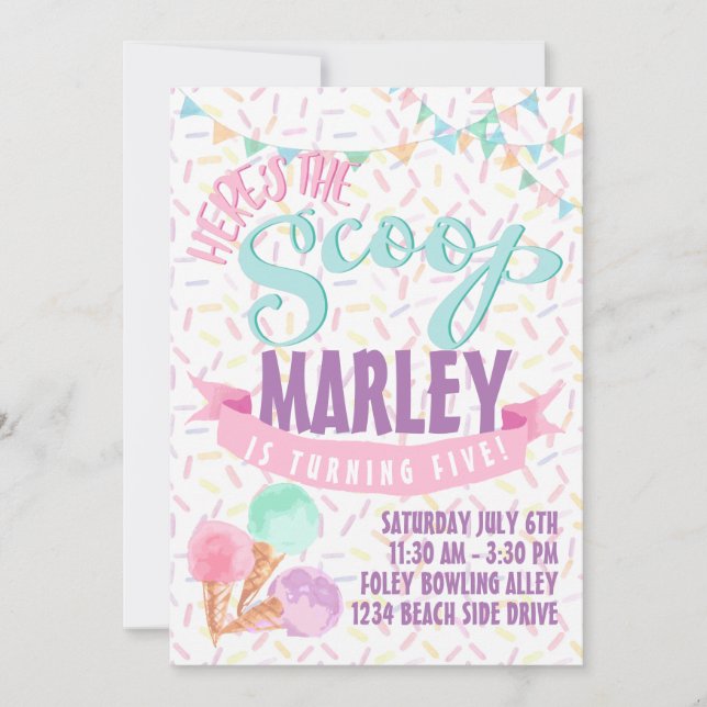 Convites O partido do sorvete convida (Frente)