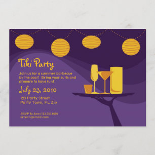 Convites O partido do verão convida: Bebidas do roxo & do