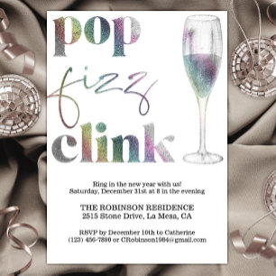 Convites O partido Rainbow Sparkle de Ano Novo aplaude