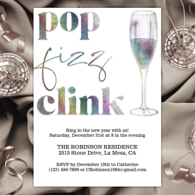 Convites O partido Rainbow Sparkle de Ano Novo aplaude (Criador carregado)