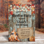 Convites O Partido Russo do outono do Bonfire deixa o Barn<br><div class="desc">O Rustic Autumn Deixa O Barn Wood String Luzes Convites de aniversário.</div>