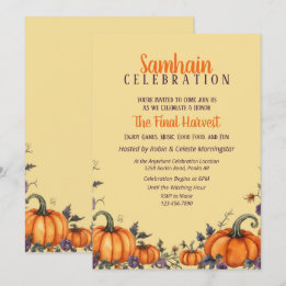 Convites O Partido Samhain Fall Pumpkins & Leaves Inventa