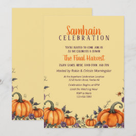 Convites O Partido Samhain Fall Pumpkins & Leaves Inventa