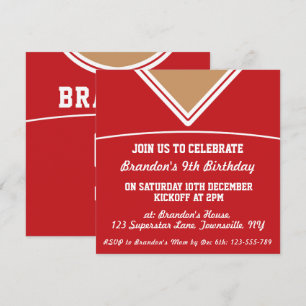 Convites O partido temático do jérsei do futebol convida 