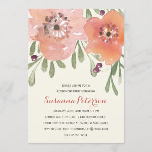 Convites O Pastel floresce partido de aposentadoria floral
