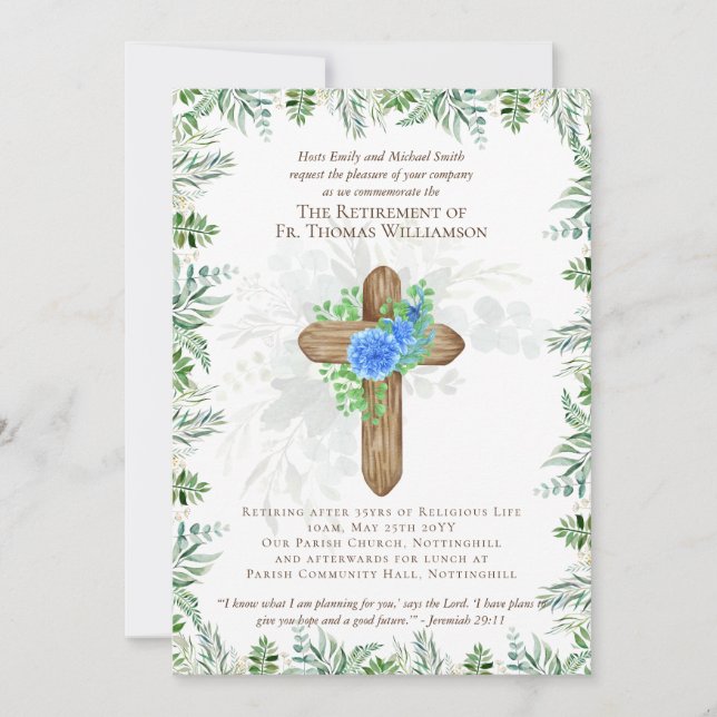 Convites O Pastor Padre Deacon Ministro Retirement Convida (Frente)