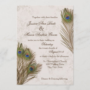 Convites O pavão empluma-se o casamento