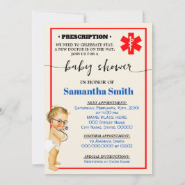 Convites O Pequeno Médico está a caminho do Chá de fraldas 