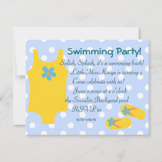 Convites O Pequeno Swimsiut Amarelo