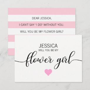 Convites O PINK Blush Moderno Vai Ser Minha GAROTA FLOWER?