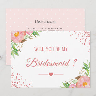 Convites O Pink Confetti Floral, Você Será A Minha Porta-Po
