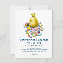 Convites O Pintinho da Páscoa e o Ovo de Páscoa do Ouro