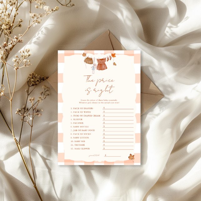 Convites O preço é o jogo do Chá de fraldas certo (Criador carregado)