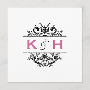 Convites O preto & a crista quadrada da uva convidam