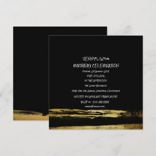 Convites O preto dourado da festa de aniversário da