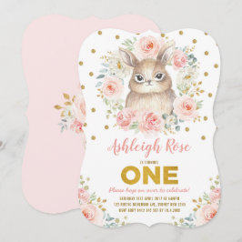 Convites O primeiro aniversario bonito do coelho cora