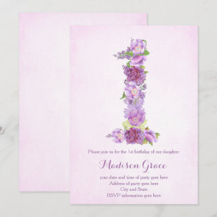 Convites o primeiro aniversario da lavanda convida,