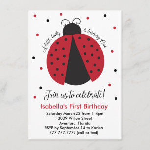 Convites O primeiro aniversário da menina vermelha do