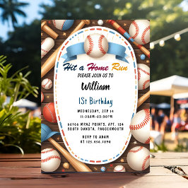 Convites O primeiro aniversario de Baseball da Equipe de Jo