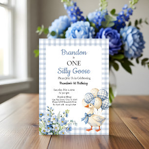Convites O Primeiro Aniversário de um Menino Silly Goose