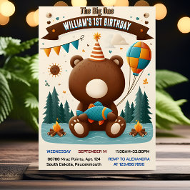 Convites O primeiro aniversario Do Bebê Bonitinho De Peixe 
