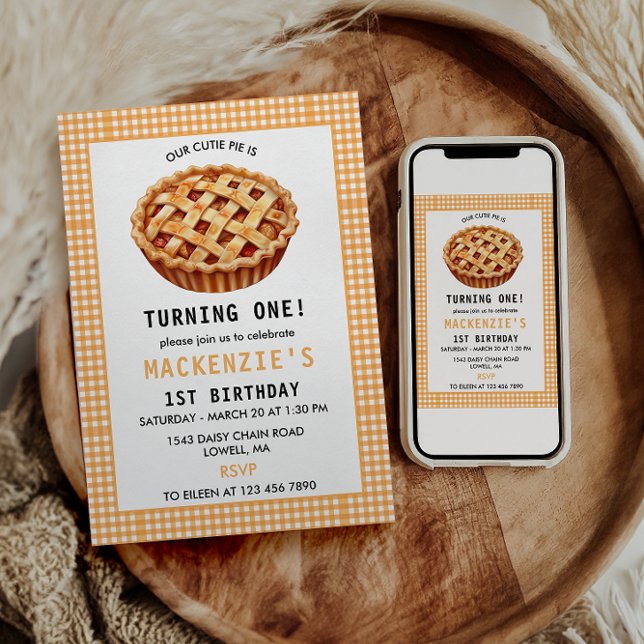 Convites O primeiro aniversario do nosso Pizza Cutie (Criador carregado)