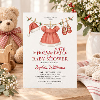 Convites O Primeiro Natal do Bebê Um Chuveiro de Bebê Alegr