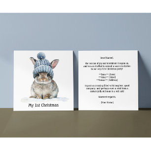 Convites O Primeiro Natal do Pequeno Coelho, personalizado