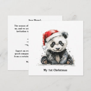 Convites O Primeiro Natal do Urso de Bambu, personalizado