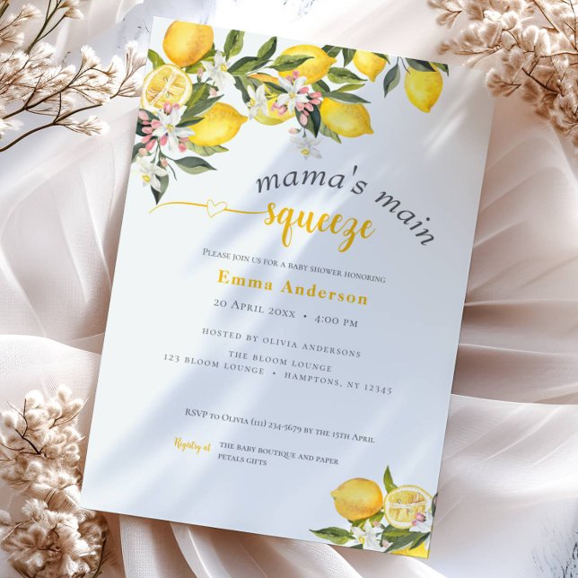 Convites O principal chá de fraldas de aperto da mamãe Citr (Criador carregado)