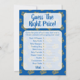 Convites O Príncipe Real Adivinha O Jogo Do Chá de fraldas 