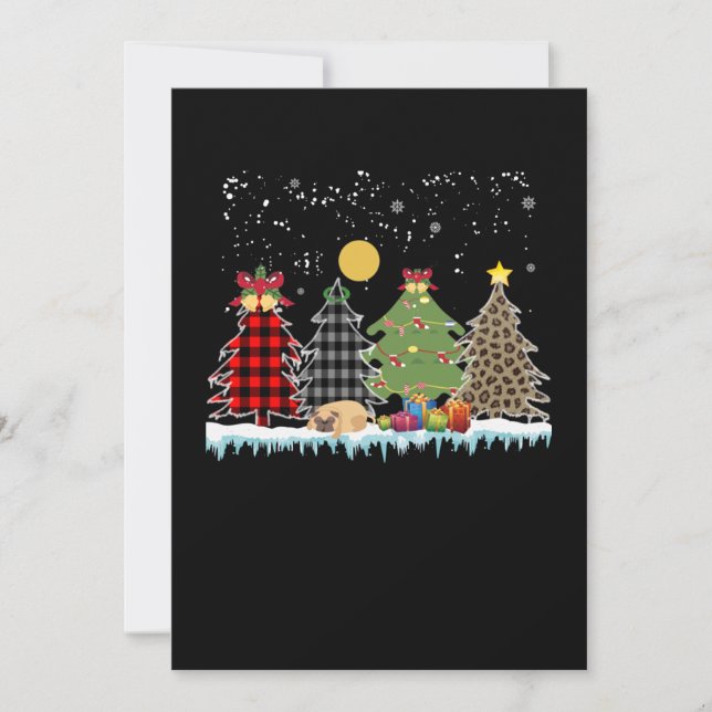 Convites o pug dorme durante a época de Natal (Frente)