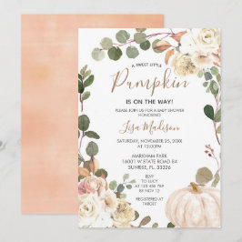 Convites O Pumpkin Greenery está no caminho Chá de fraldas 