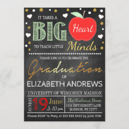 Convites O quadro da graduação do professor toma um coração