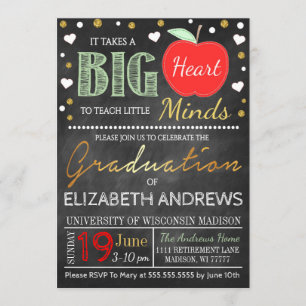 Convites O quadro da graduação do professor toma um coração