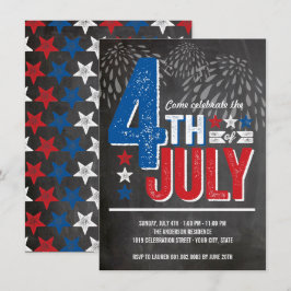 Convites O quarto patriótico dos fogos-de-artifício do