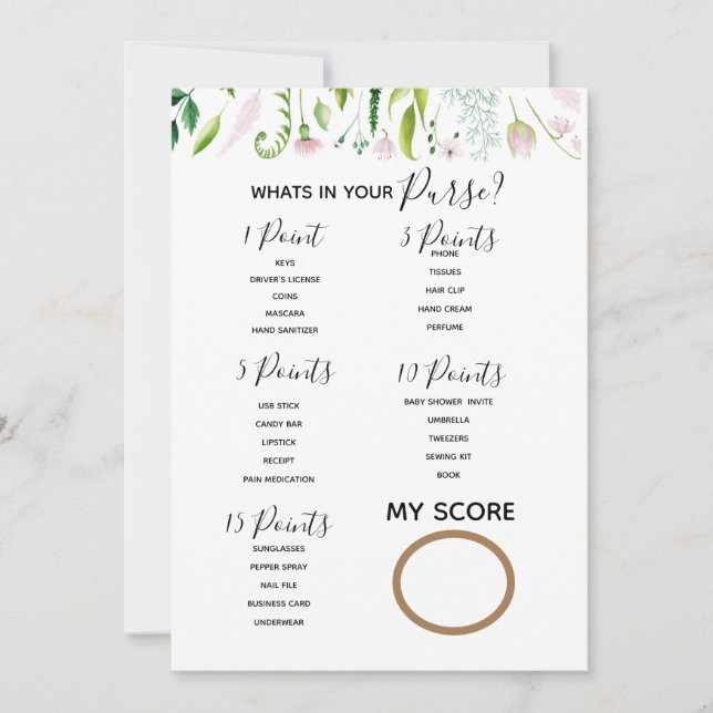 Convites o que está em seu jogo de chá de fraldas para ser  (Frente)