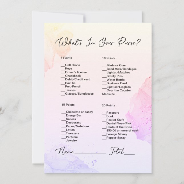 Convites O que há no seu Chá de panela rosa e roxo (Frente)