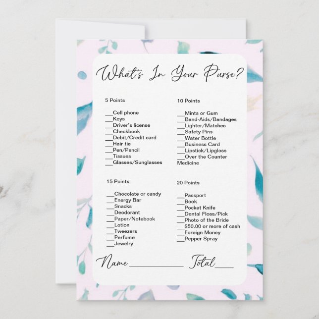 Convites O que há no seu Chá de panela verde rosa (Frente)