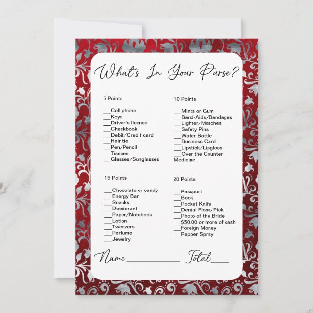 Convites O que há no seu Chá de panela vitoriano vermelho (Frente)