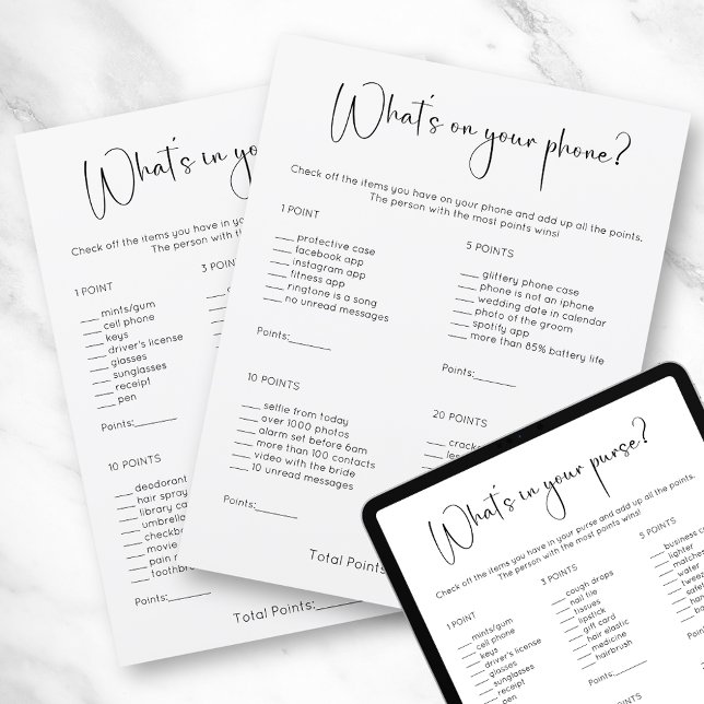 Convites O que há no seu jogo de bolsa e telefone (Criador carregado)