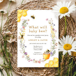 Convites O que o Baby Bee Wildflower Gender Reveal