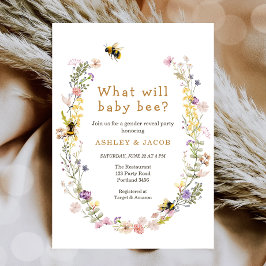 Convites O que o Baby Bee Wildflower Gender Reveal