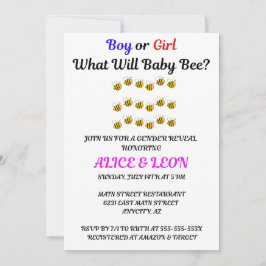 Convites O que o sexo da Bebê Revelará a festa