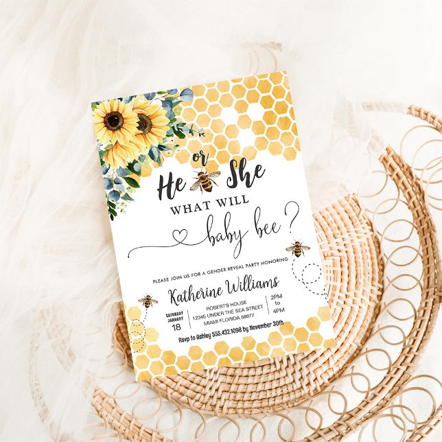Convites O Que Será O Bebê Chá de fraldas De Abelhas? (Criador carregado)