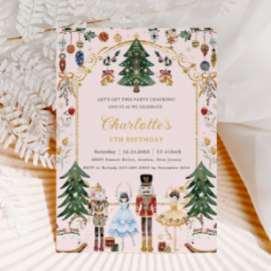 Convites O Quebra-Nozes Aniversário de Natal Vintage